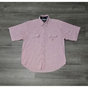 Pusser's West Indies Mens Large Button-Down Collar Seersucker‎ Nautical Shirt